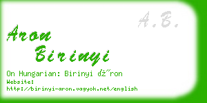 aron birinyi business card